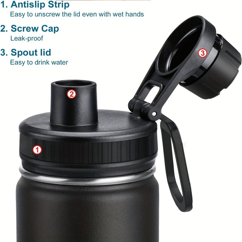 RIPLE ™ Sports Water Bottle,900Ml Double Vacuum Insulated Bottle with Leak Proof Spout Cap, Travel Water Bottle with Carrying Loop - Suitable for Sports, Gym, Office - BPA Free, Reusable