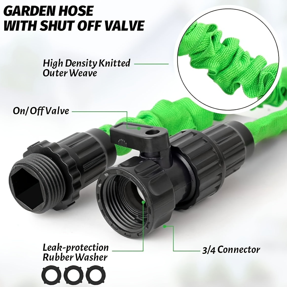 HOZZLE ™100ft Expandable Garden Hose with Multi-Function Spray
