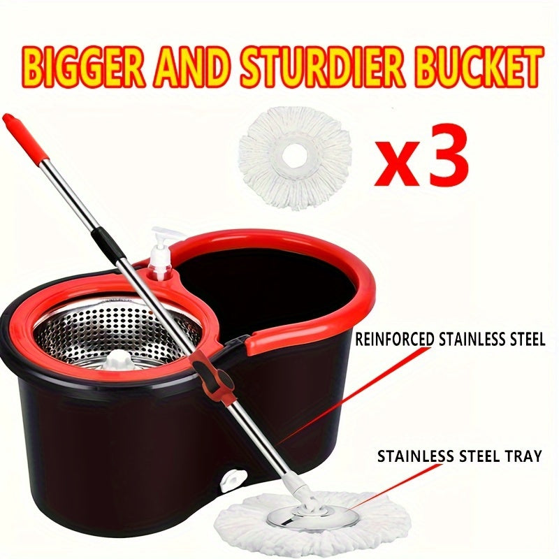 MOPS ™ and Bucket Set, 360°Bathroom Mop Bucket, School Bathroom,