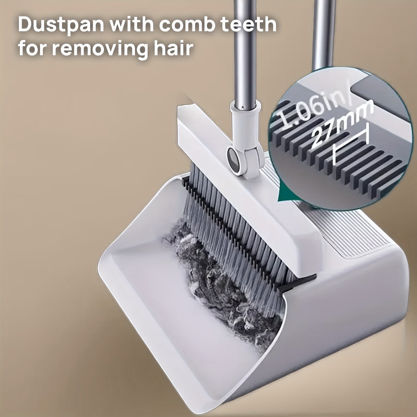 DUSTWIPE™ 3 IN 1 /set Broom Dustpan Floor Brush Set, Long Handle Sweeping broom
