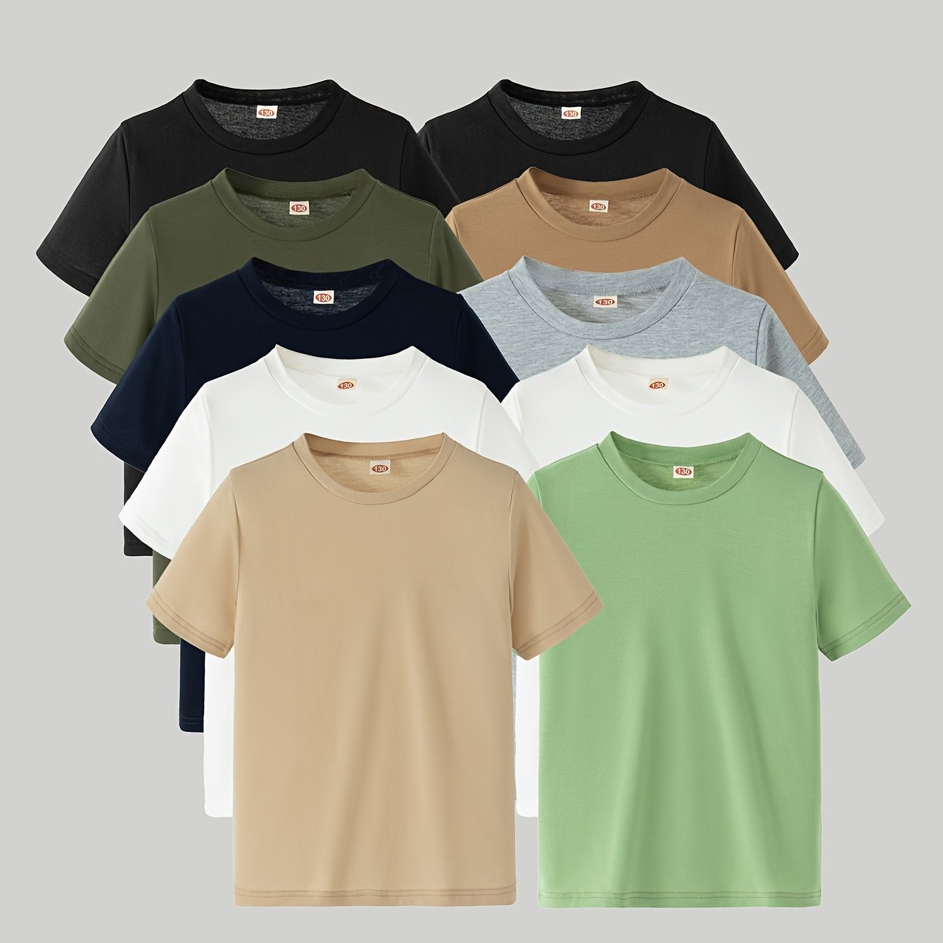 10-Pack ™️t shirts Teen Casual Crew Neck T-Shirts, Summer Solid Color Short Sleeve Knit Tops