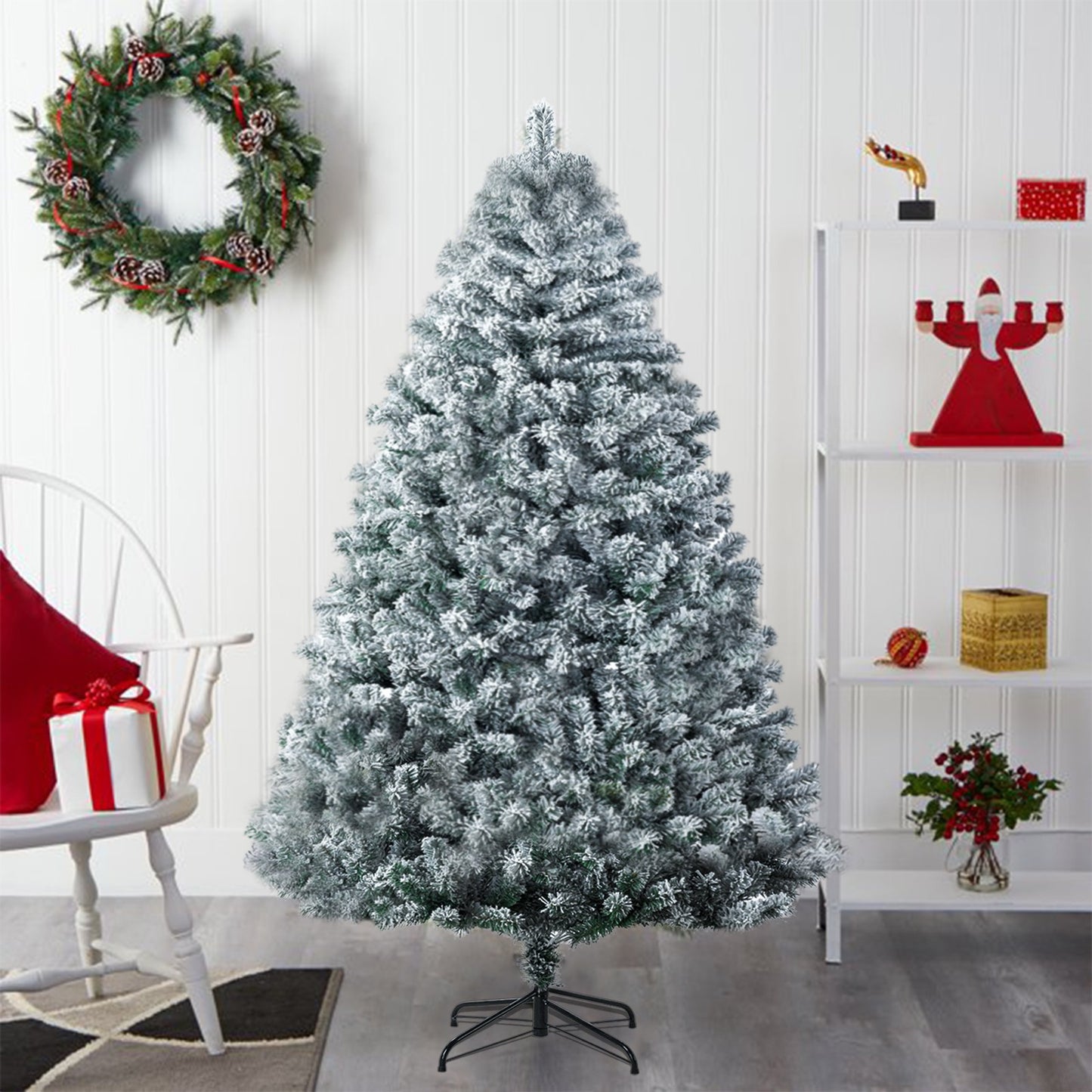 Artificial Christmas Tree with 400/1000/1200 Branch Tips, Foldable Base for Easy Assembly, Perfect for Home, Office, and Party Decorations,4.5/6/7 ft