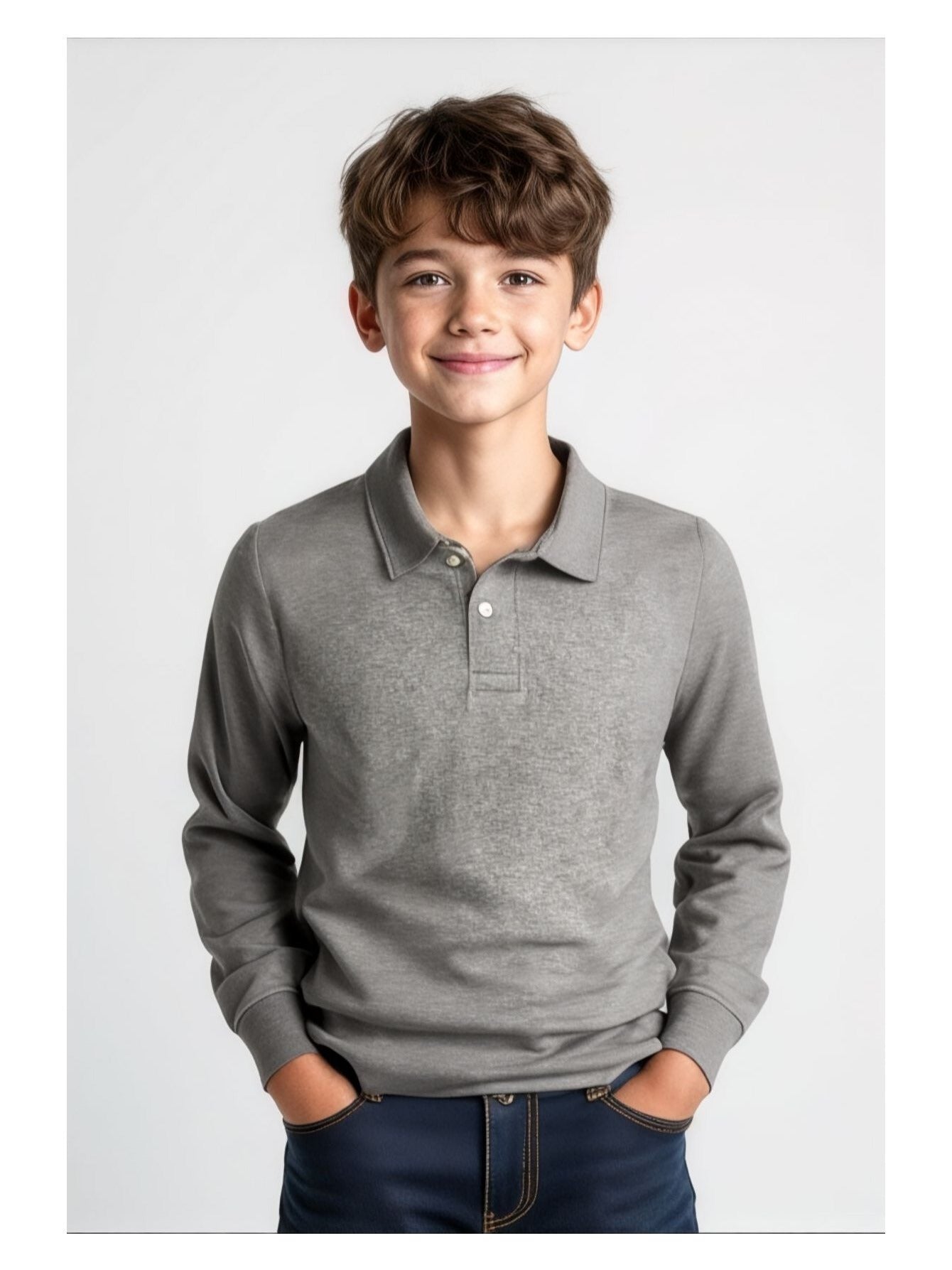 STORY ™️5 Pack Boys /Girls School Uniform LONG SLEEVE Polo shirts,