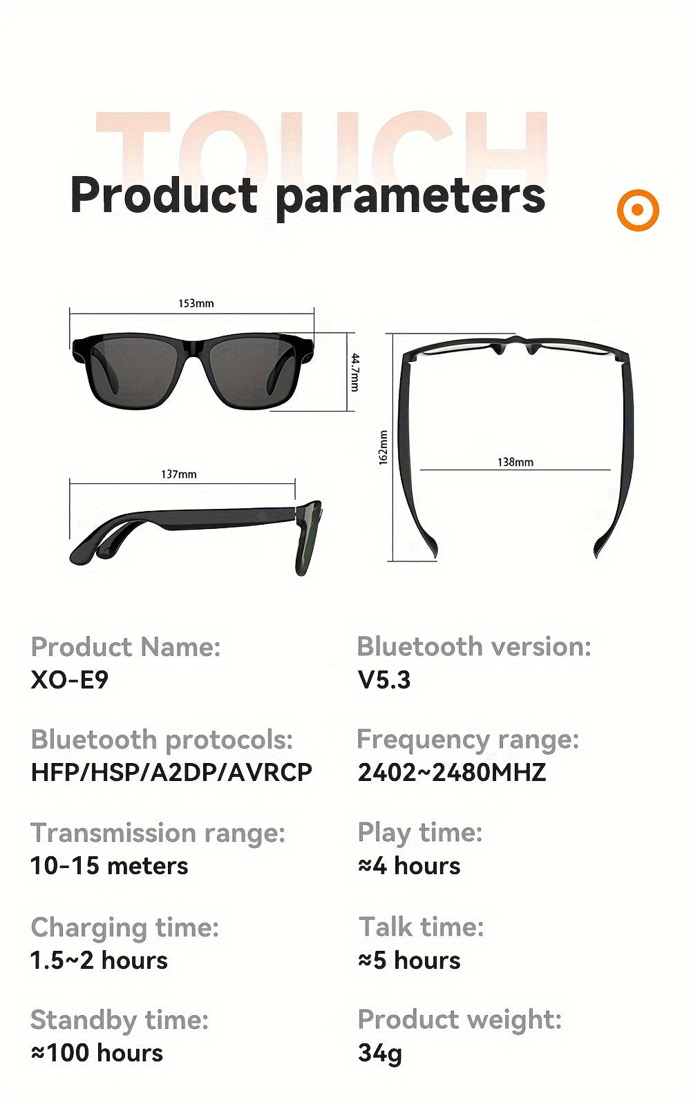 SEESMARTLY ™️Smart Glasses Listenable Songs, Glasses for Men and Woman, 100H Standby Time Long Battery, Athletic/Outdoor UV Protection And Voice Control