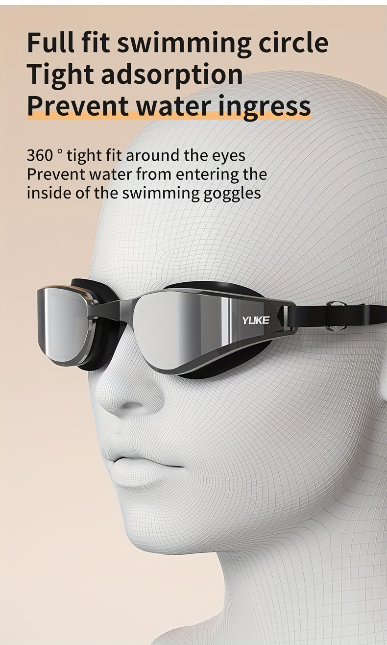 YLIKE™️Sleek Anti-Fog Silicone Swimming Goggles with HD Clarity - Waterproof, Adjustable Strap, Design for Men & Women,