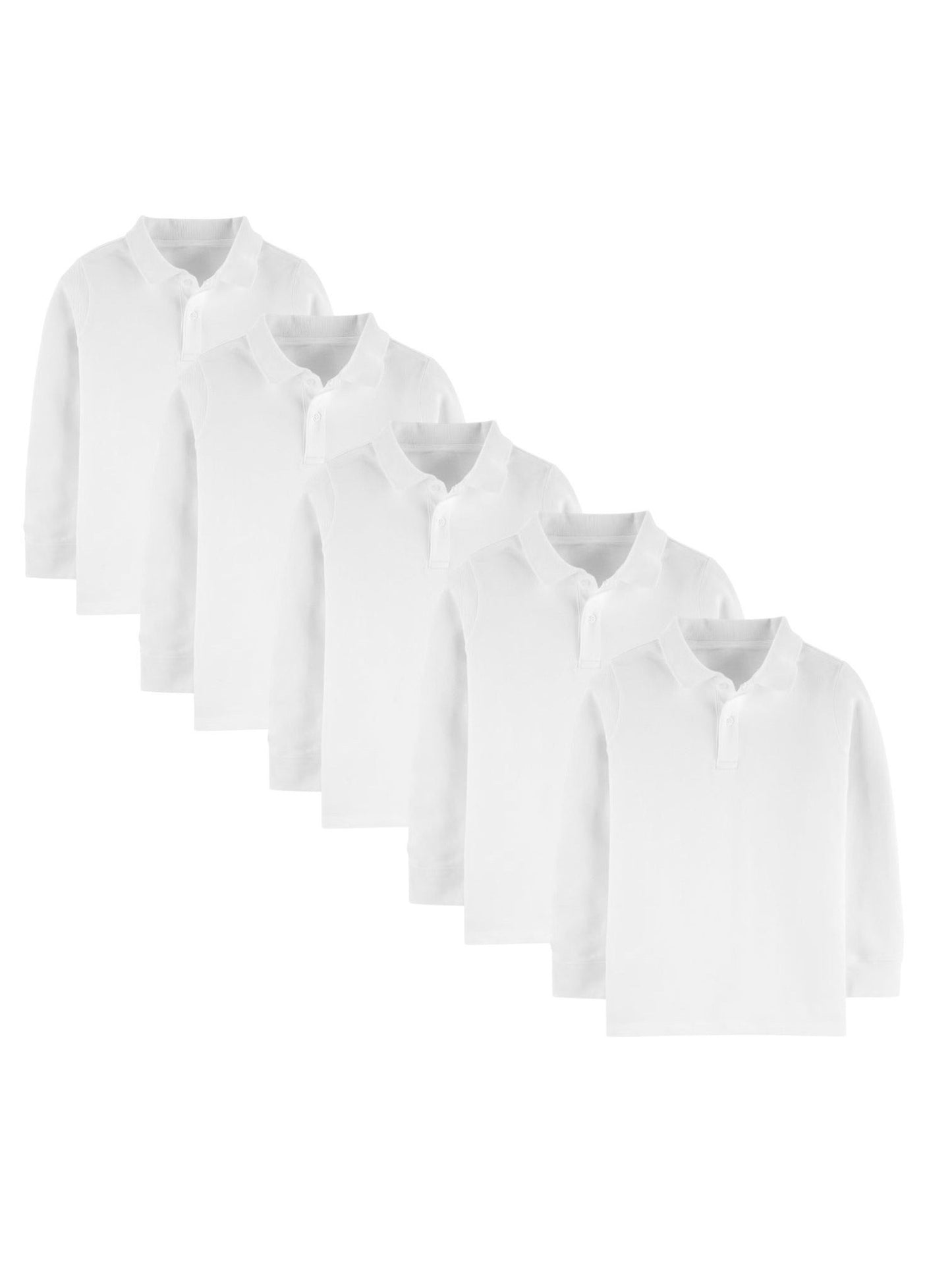STORY ™️5 Pack Boys /Girls School Uniform LONG SLEEVE Polo shirts,