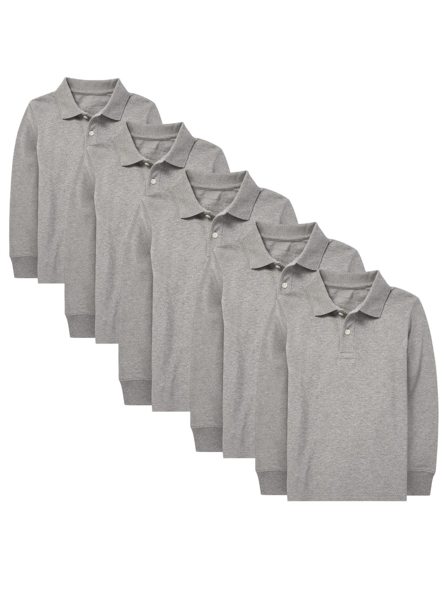 STORY ™️5 Pack Boys /Girls School Uniform LONG SLEEVE Polo shirts,