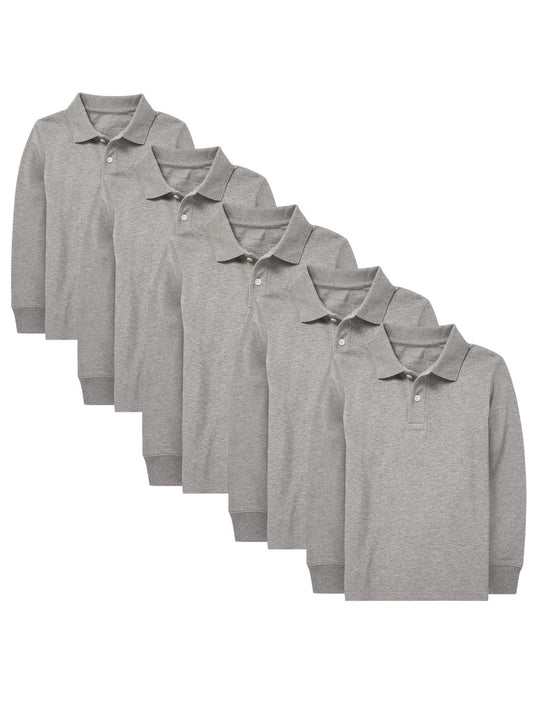STORY ™️5 Pack Boys /Girls School Uniform LONG SLEEVE Polo shirts,