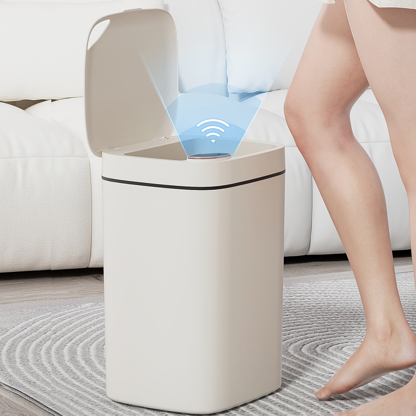DUMPSTER™️ hands free disposal, Touch-Free Smart Trash Can - Sleek Design, Low Voltage, Easy Clean - Home & Office Compatible, Battery-Operated (Batteries Not Included)