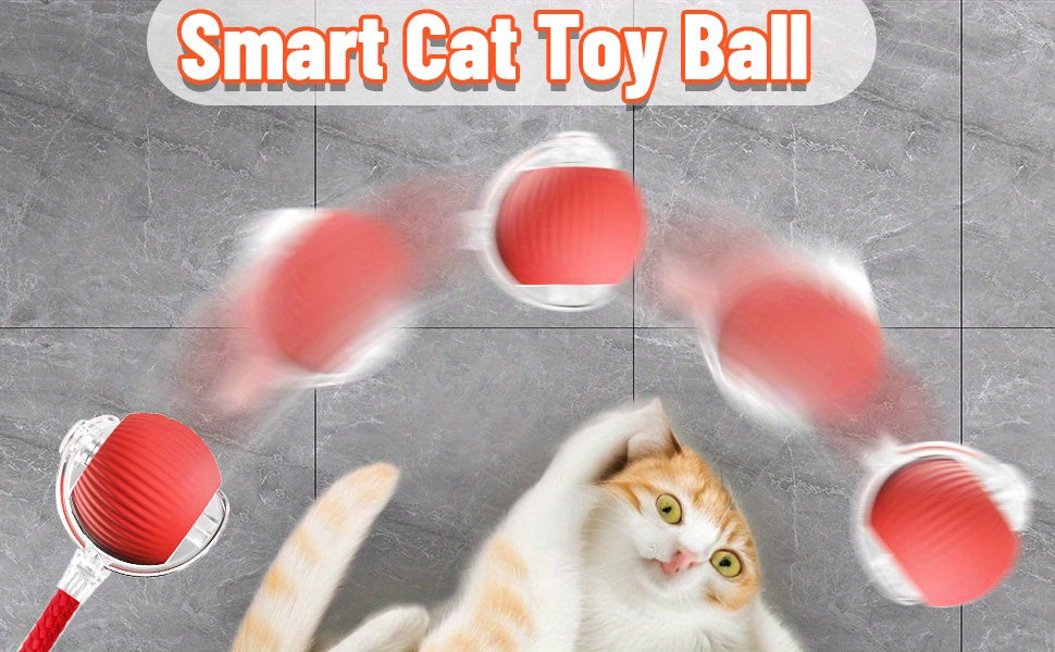 FUN™️CAT TOYS 3pcs Set Fully Automatic 360° Rolling Pet Balls - Grinding & Relief Function, 3 Modes with USB Charging LED Light,