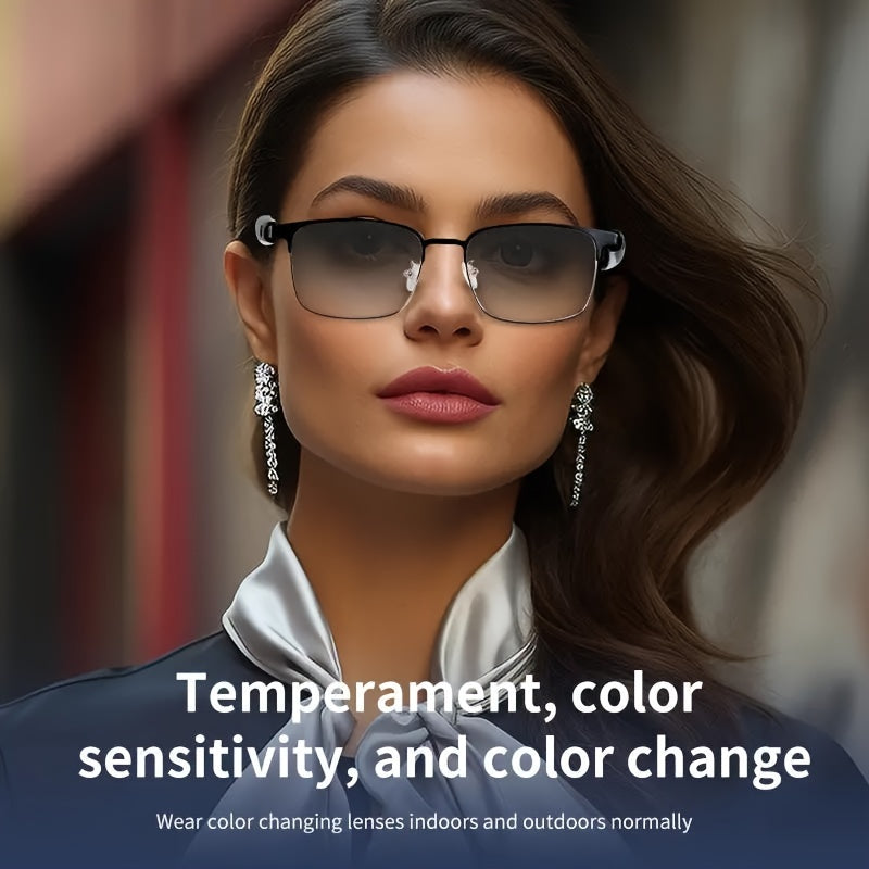 UPDATE ™️ Smart Audio Glasses with Automatic Dimming Lenses - High-definition Voice Calling, Hi-fi Music Quality, Built-in Microphone and Speaker - Suitable for Sports, Driving, Fishing, ATC