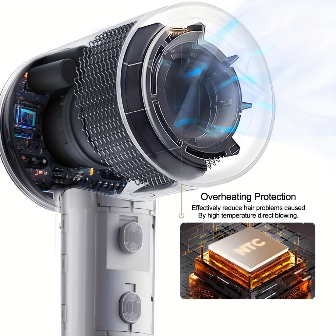 QUICKIE™️Dual Voltage Hair Dryer, 300 million Negative Ions Hair Treatment Hair Dryer, 110, 000 RPM Fast Drying, 1400-Watt 4 Speed/3 Speed, High Speed Travel Hair Dryer, Thermostatic Hair Dryer