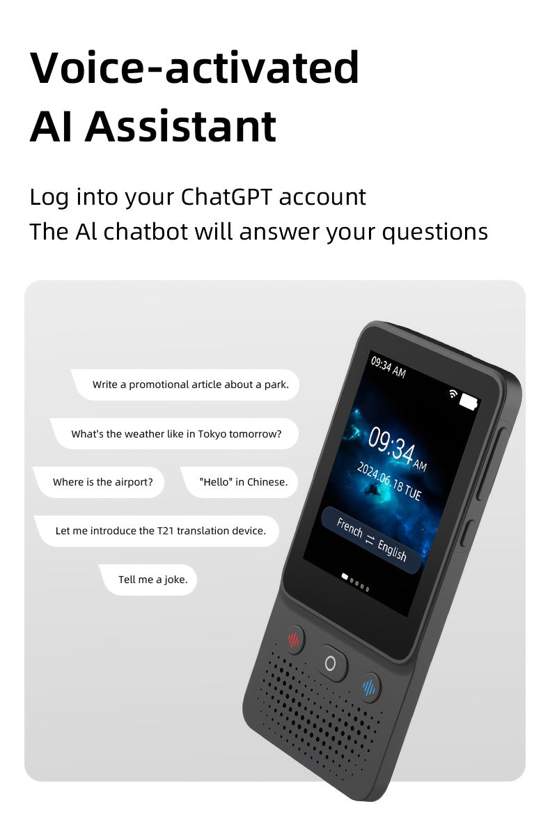 "Talk Anywhere™ – Your Pocket AI Language Companion ChatGPT AI Translator Device 138 Languages,