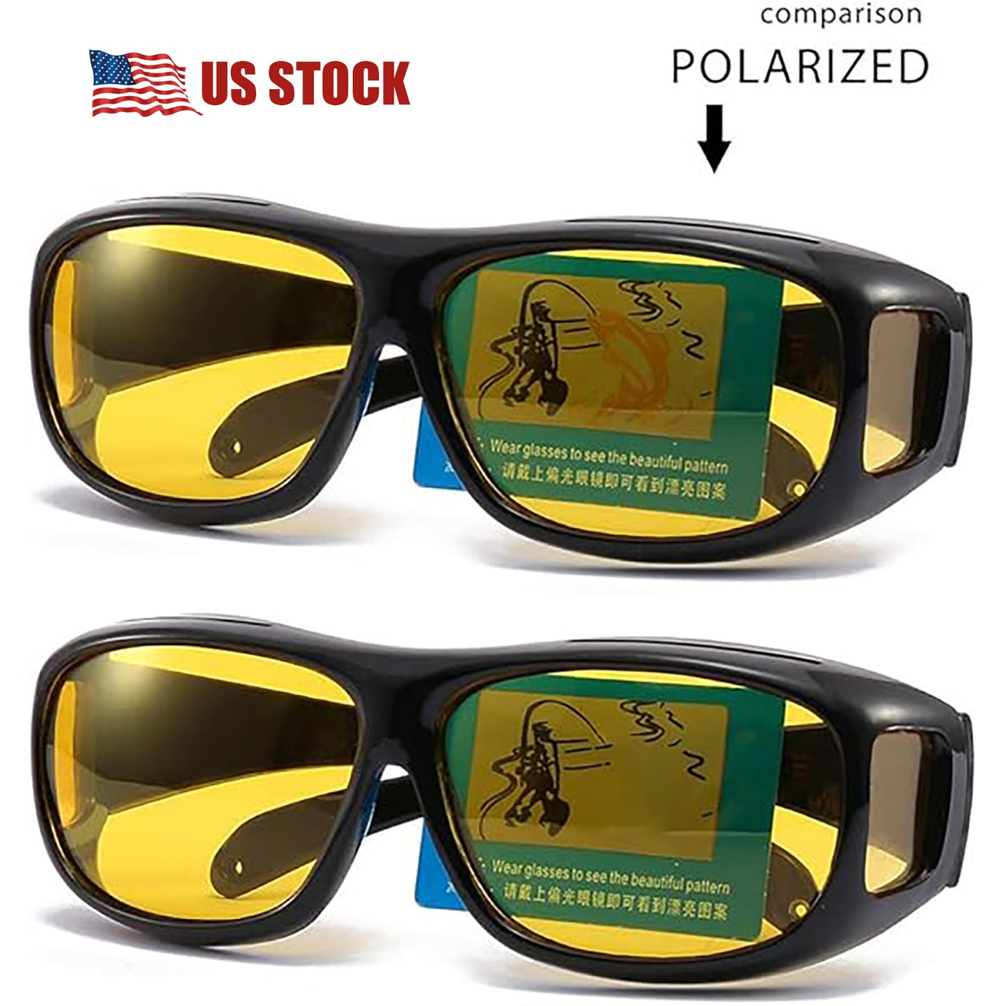 ALL NIGHT ™ High-Definition Unisex HD Night vison Driving Glasses Fit Over Glasses Anti-Glare,