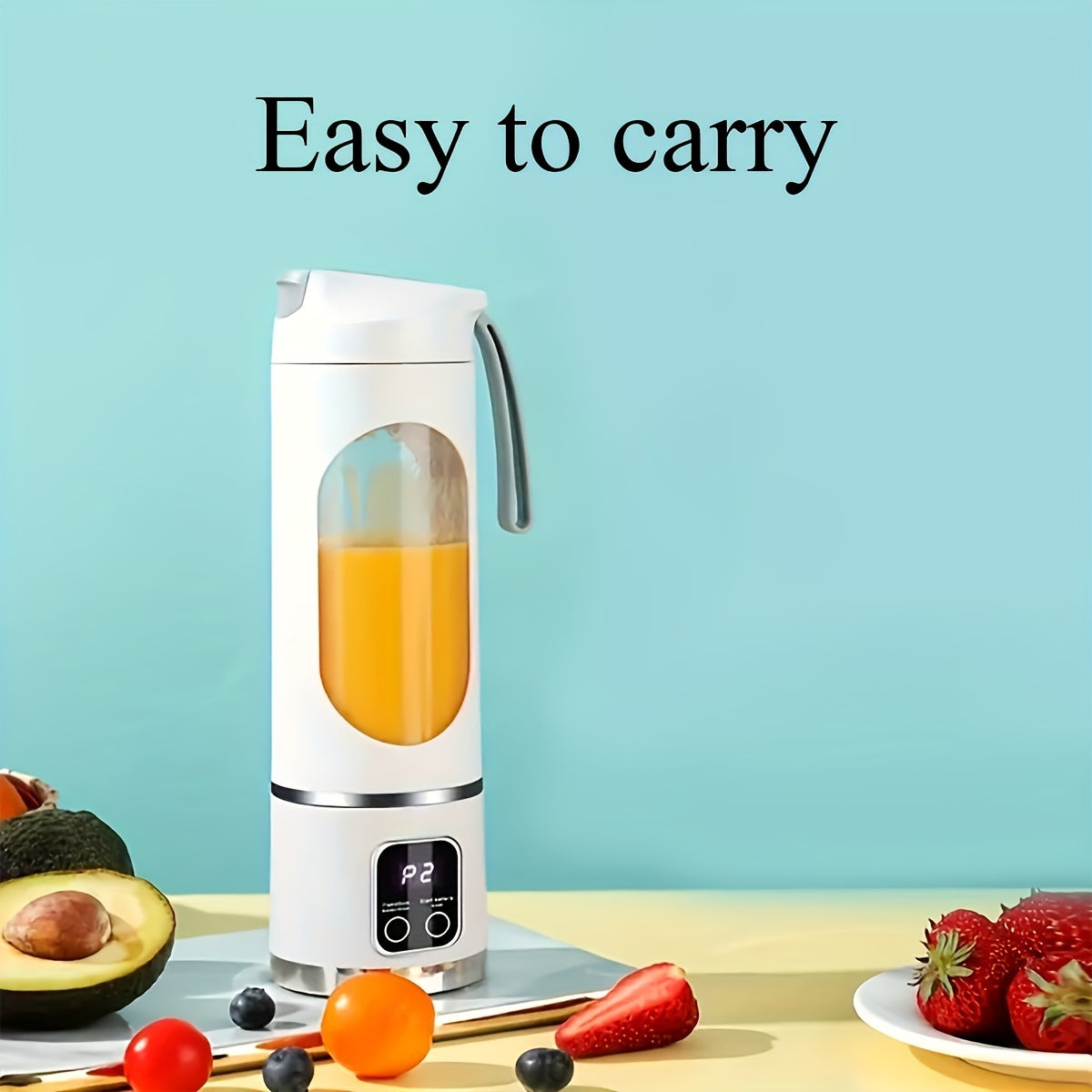 FRESH™️10.14oz to 16.91oz Compact USB-Rechargeable Portable Blender & Juicer with Stainless Steel Blade - Easy Clean, Digital Display,