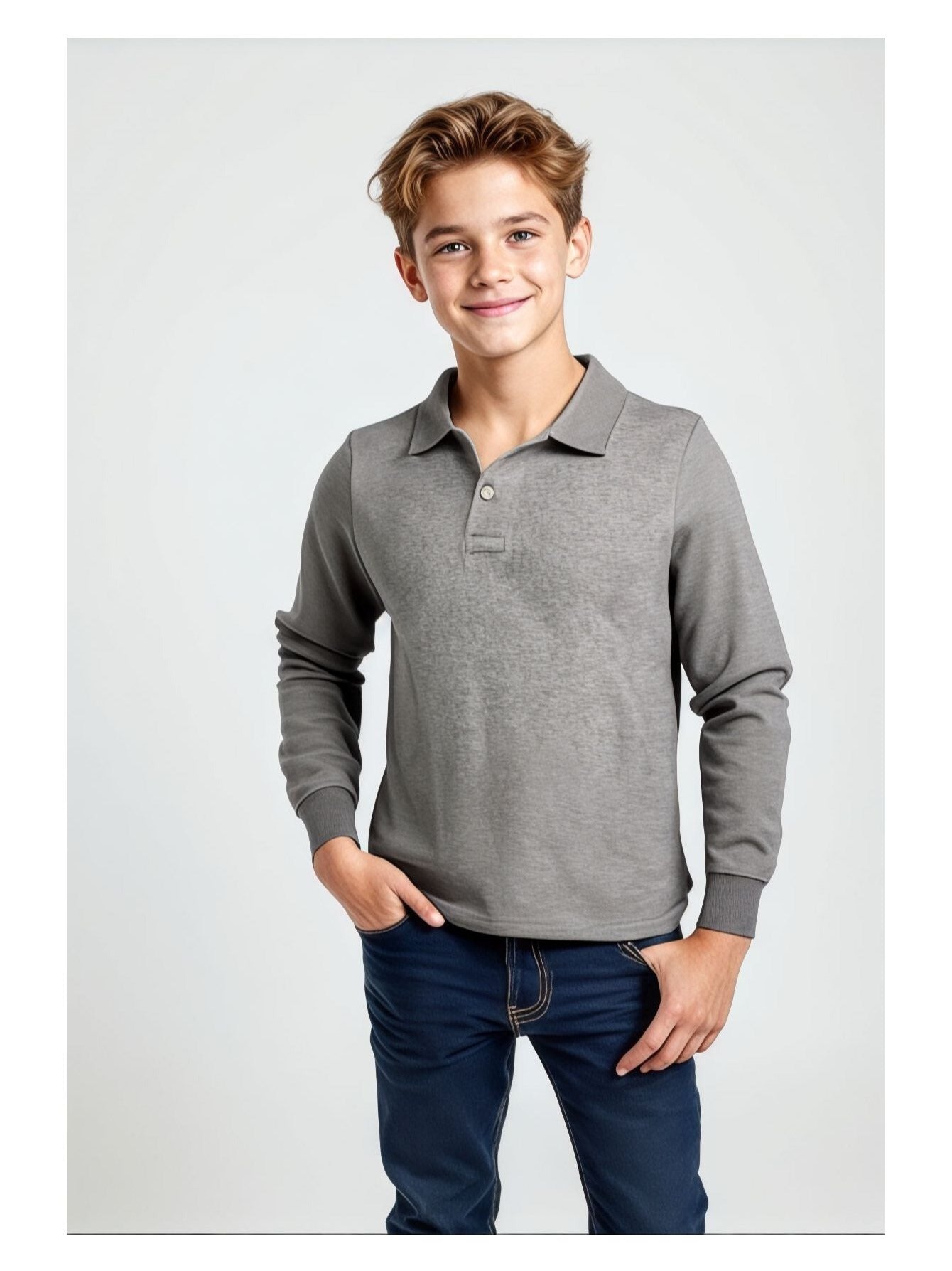 STORY ™️5 Pack Boys /Girls School Uniform LONG SLEEVE Polo shirts,