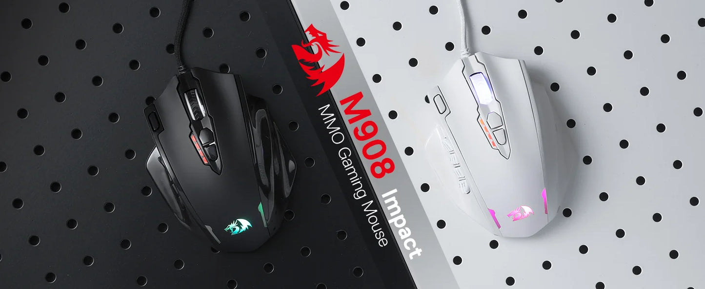 REDRAGON M908 | RGB Backlit USB Wired Gaming Mouse – 18 Programmable Buttons, 12400 DPI