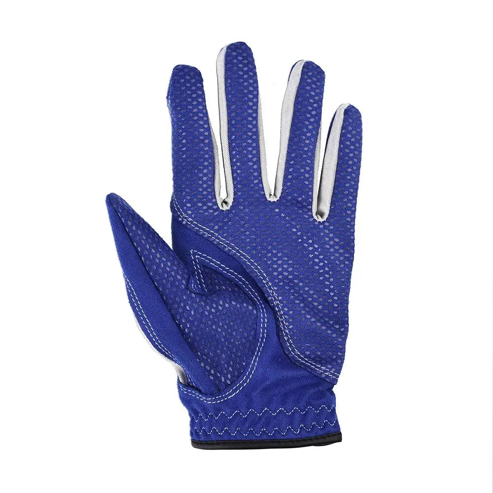 Golf GRIP™ Gloves Men's Glove Fiber Soft White Blue Left Hand Anti-Skidding Non-Slip Particles Breathable Golf Glove