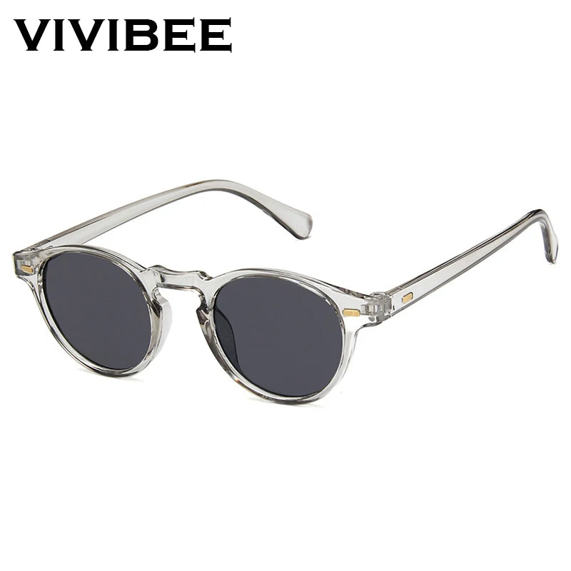 VIVIBEE™ Men Fashions 2025 Oval Small Sunglasses Clear Classic UV400 Sunglasses Trends for 2025 Transparent Shades for Women