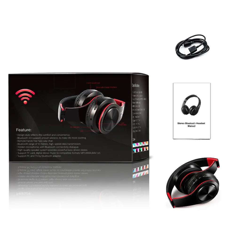 SOUNDS GOOD TO ME™ Headphones Bluetooth Headset Earphone Wireless Headphones Stereo Foldable Sport Earphone Microphone Headset Handfree MP3 Player
