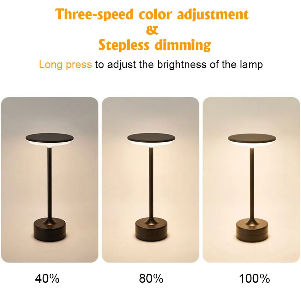 FEIE™ |LED Table Lamp, Touch Sensor Night Light, USB, Rechargeable Portable Bedroom Night Light, Wireless Reading Lamp