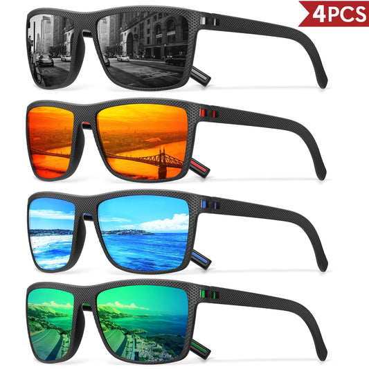 SUNSHADES™️3/4 Pack New Designer Box Polarized Colorful Sunglasses for Men and Women Suitable for Driving, Fishing, Outdoor Sports UV400