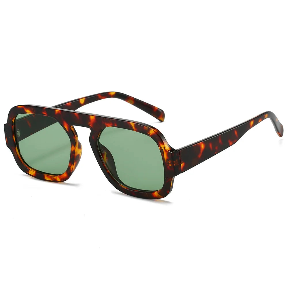 ARVINE™️Retro Pilot Square Sunglasses Lady Fashion Simple Ins Black Tea Sunglasses for Women Men Trending Outdoor Casual Shades UV400