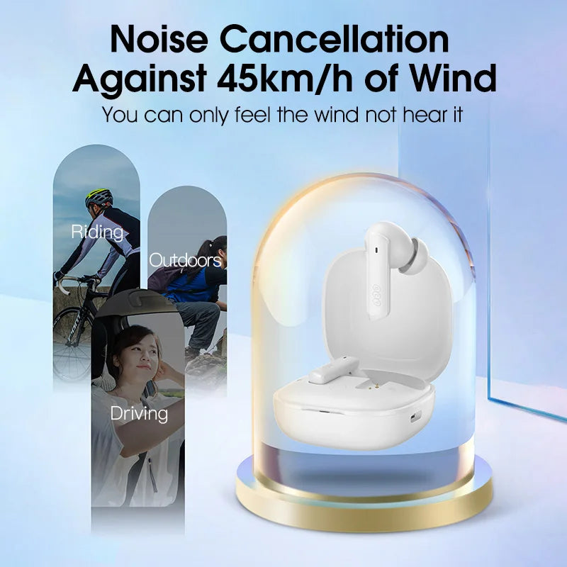 QCY™ HT05 ANC Wireless Earbuds 40dB Noise Cancelling Bluetooth 5.2 6-Mic ENC HD Call Transparency Mode TWS