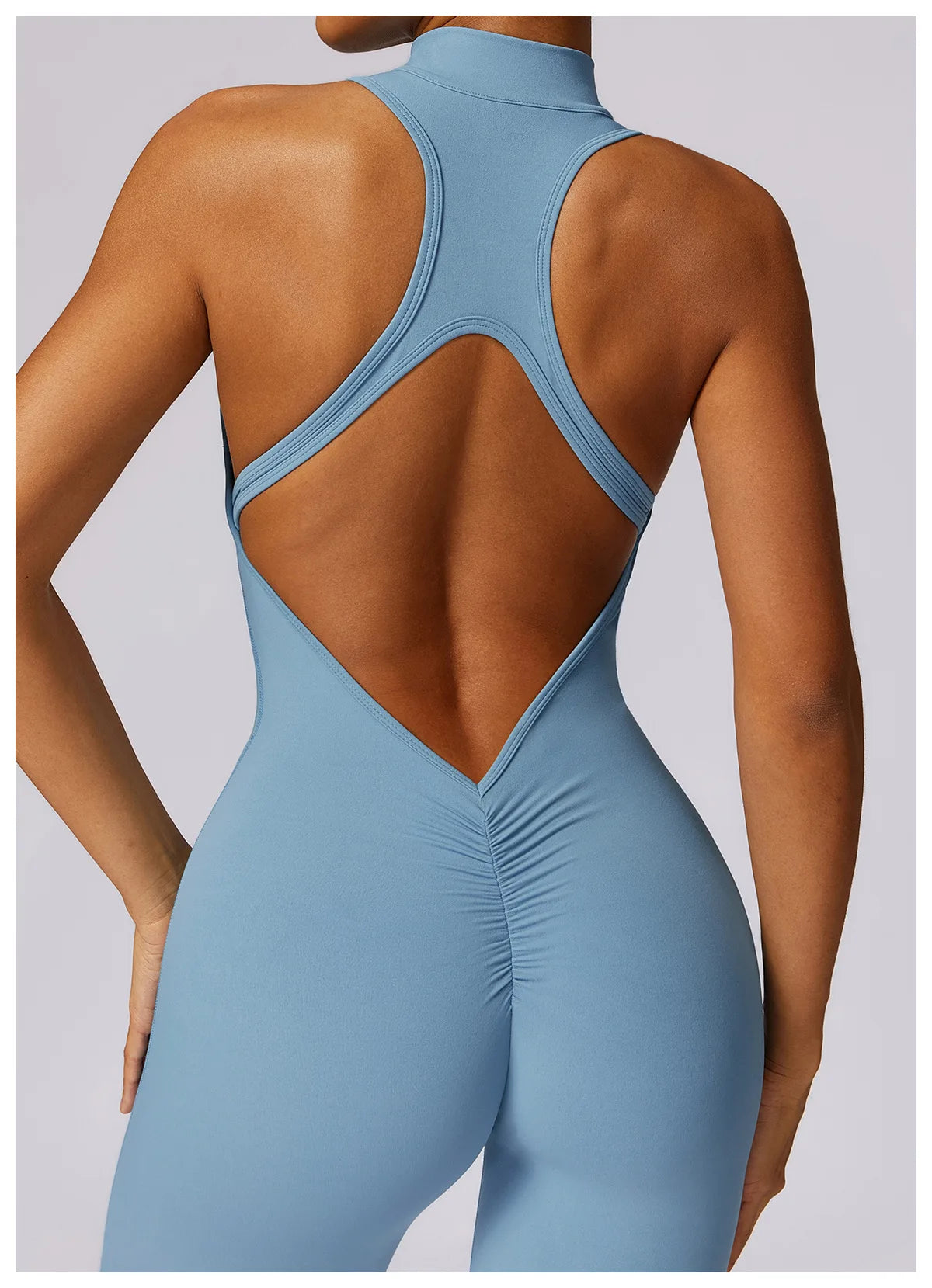 VIVA™ V Back One-piece Suit Women Sports, GYM, FITNESS Jumpsuit Zippers Yoga Rompers Backless Sportswear Women Sleeveless Workout Bodysuits Female,