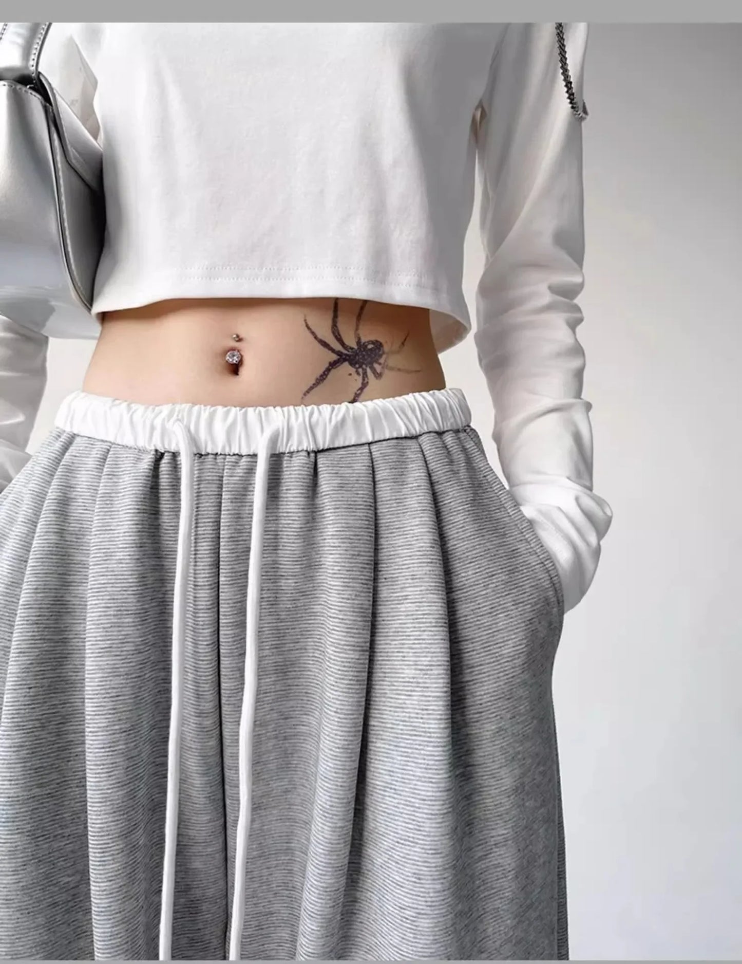 Style™️ High-Waisted Loose-Fit Sweatpants For Women New Patchwork Casual Straight Trousers