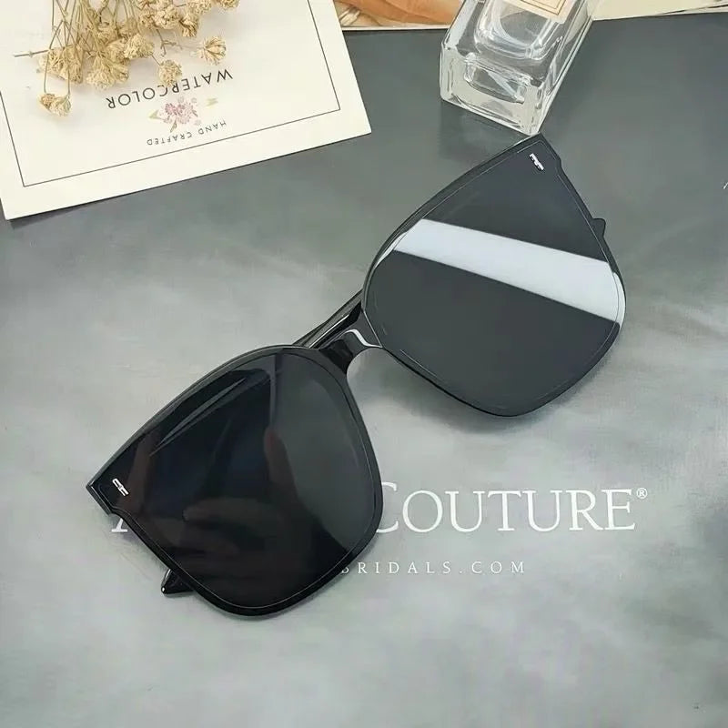 UNDER THE SUN™️ Fashion Personality Ins Trend Black Square Frame UV400 Sunglasses for Unisex Sunglass