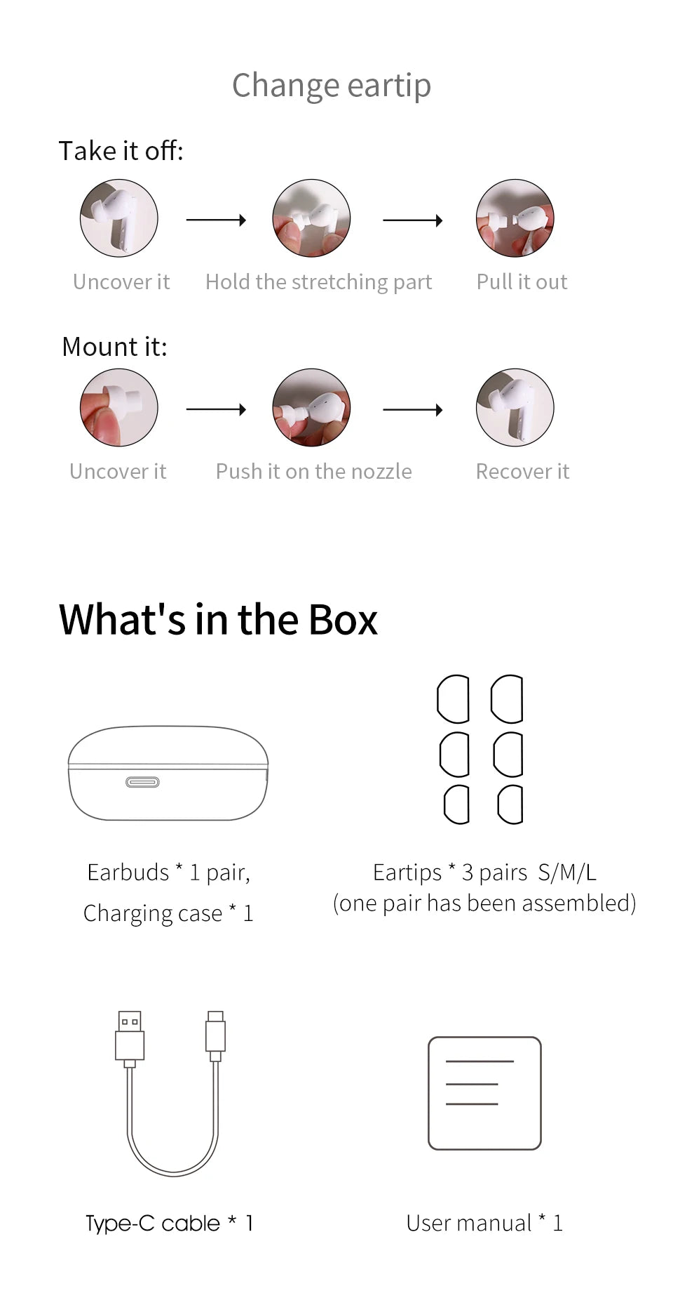 QCY™ HT05 ANC Wireless Earbuds 40dB Noise Cancelling Bluetooth 5.2 6-Mic ENC HD Call Transparency Mode TWS