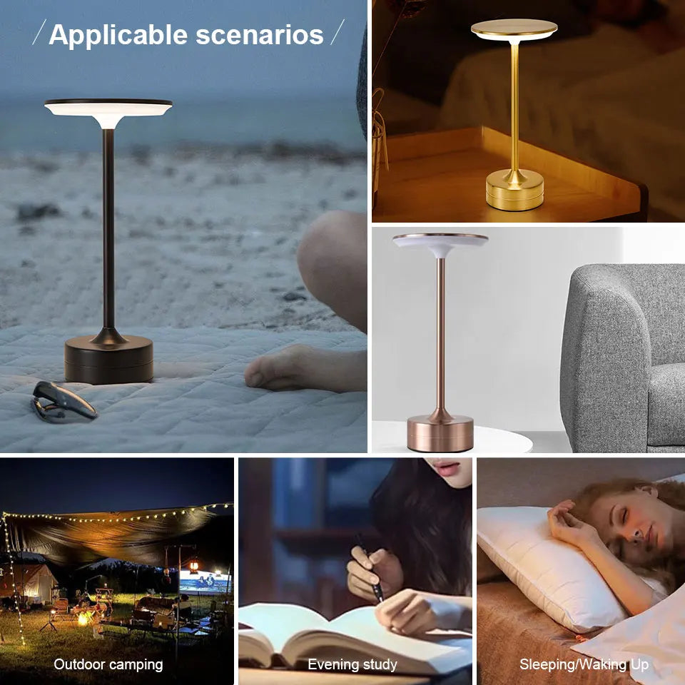 FEIE™ |LED Table Lamp, Touch Sensor Night Light, USB, Rechargeable Portable Bedroom Night Light, Wireless Reading Lamp
