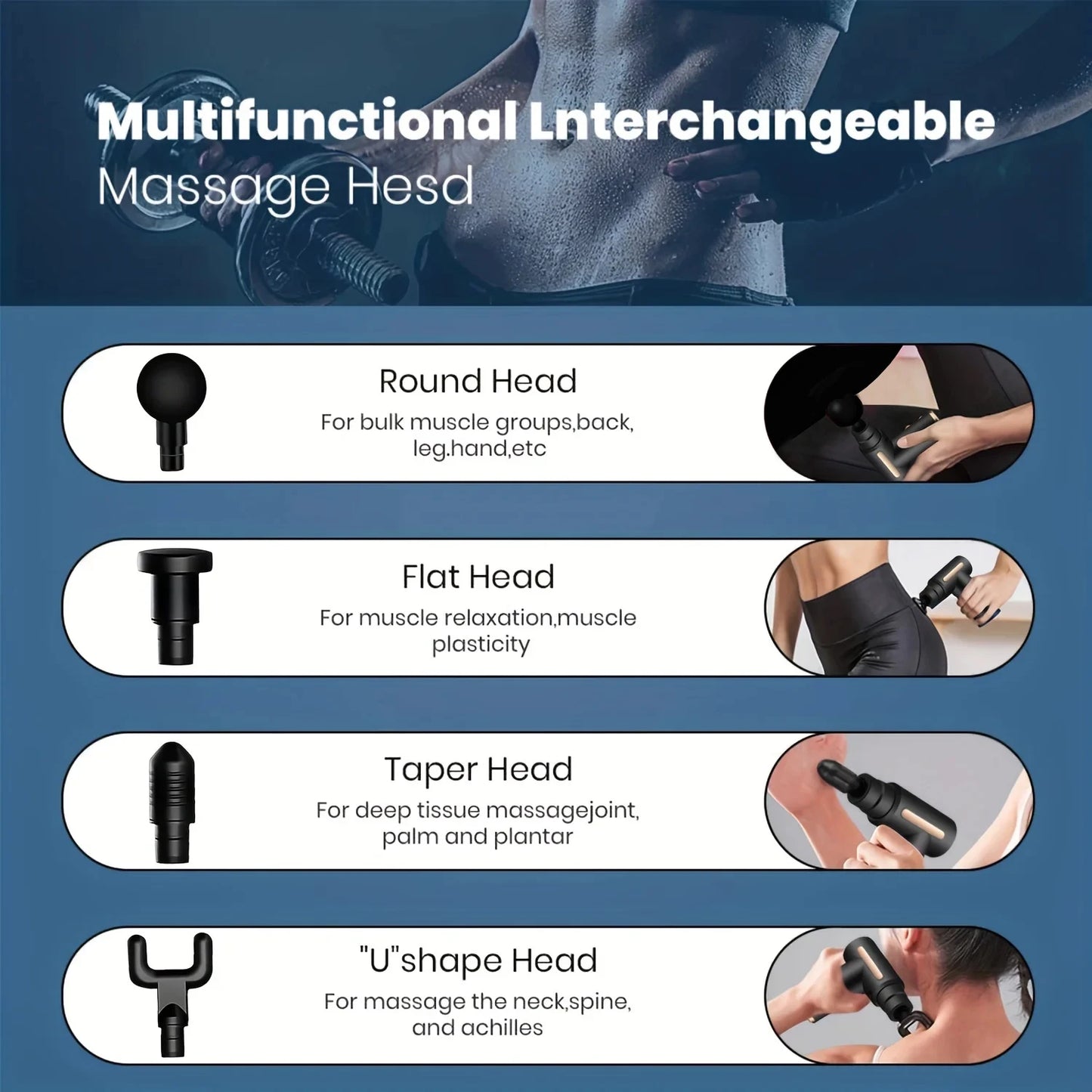 FODRK™ | Electrical Massage Gun, for Body, Neck, Back, Shoulder, etc. Deep Tissue Muscle Relaxation Fitness Tool