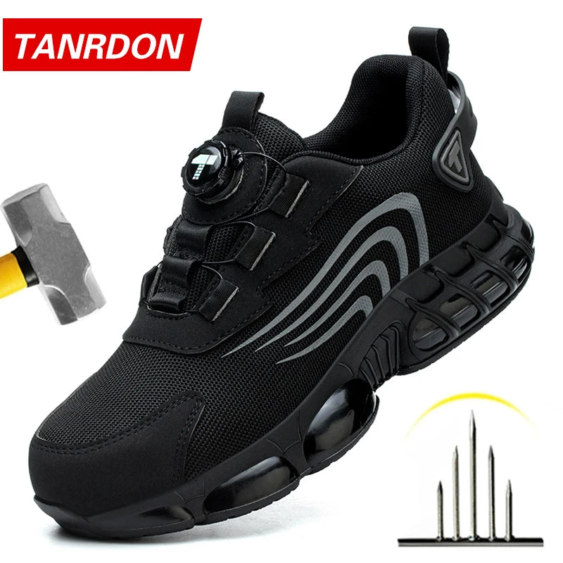 IRONSTEP™ | Men’s Rotary Button Work Shoes – Steel Toe, Anti-Puncture, Lightweight Sport-Style Footwear