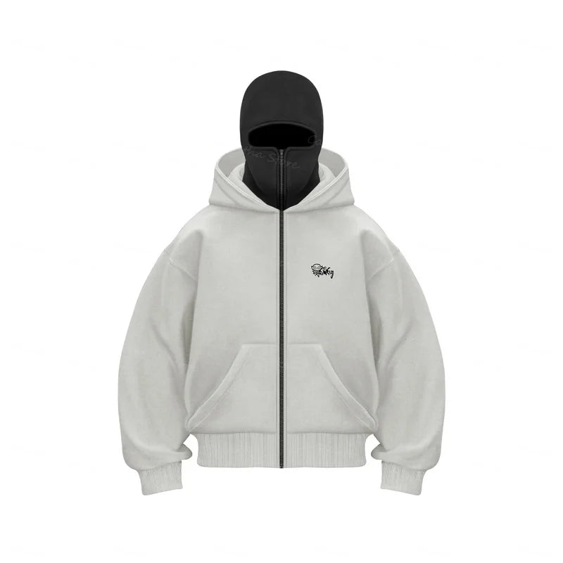 ALLACTIVITY™️Men's Balaclava Zip Hoodie Winter Warm Casual Sweatshirt with Hooded Face Mask Zipper Design Sports Jacket Outdoor Activities