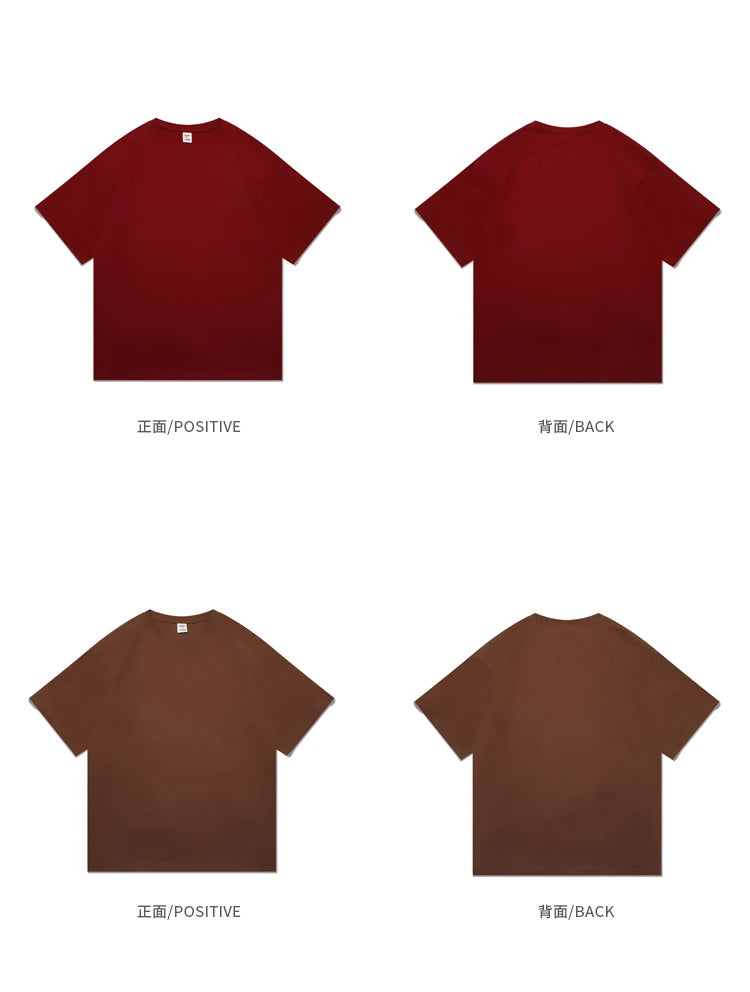 URBANEDGE™ Oversized Summer Short Sleeve Men's T Shirt New Fashion Solid Color Loose Fit O-Neck Casual Cotton Top Hip Hop Streetwear Baggy Tees Plus Size 5XL