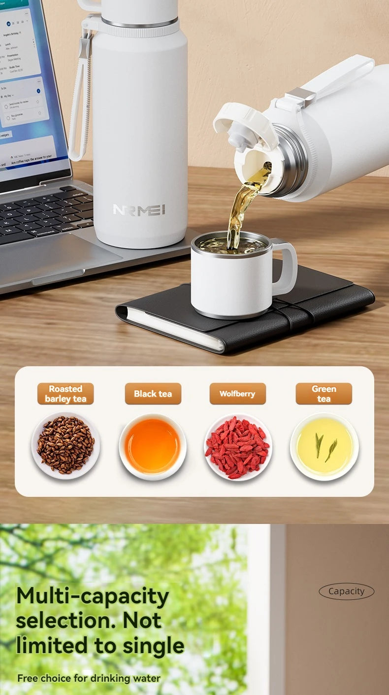 CUPGO™ |1.5L Thermos Water Bottle, Stainless Steel, Vacuum Flask, Perfect for Hot Coffee/Tea/Water, Heat Preservation Bottle, drinkware, Keeps Cold and Warm