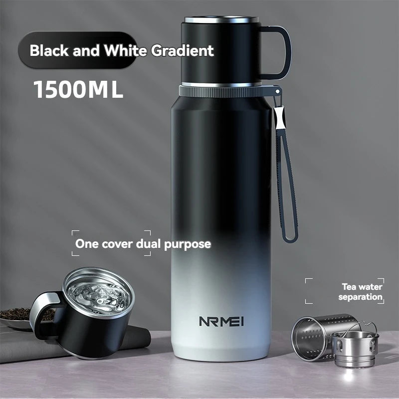 CUPGO™ |1.5L Thermos Water Bottle, Stainless Steel, Vacuum Flask, Perfect for Hot Coffee/Tea/Water, Heat Preservation Bottle, drinkware, Keeps Cold and Warm
