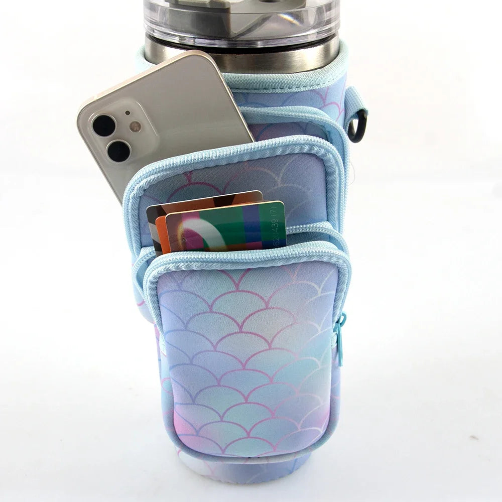 GUZZEL™ 30oz 40oz Insulated Water Bottle Cover for Stanley Cup with Pouch Adjustable Shoulder Strap Anti-fall Non-slip Washable Sleeve