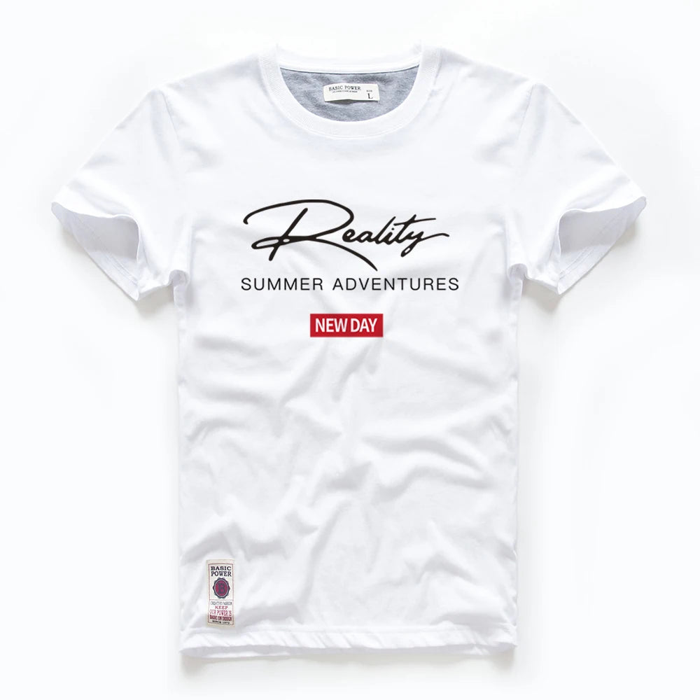 TEES ™️Men's T-shirt Cotton White Blue T Shirt Men Autumn Summer Causal O-neck Basic T-shirt Male High Quality Classical Tops Designer