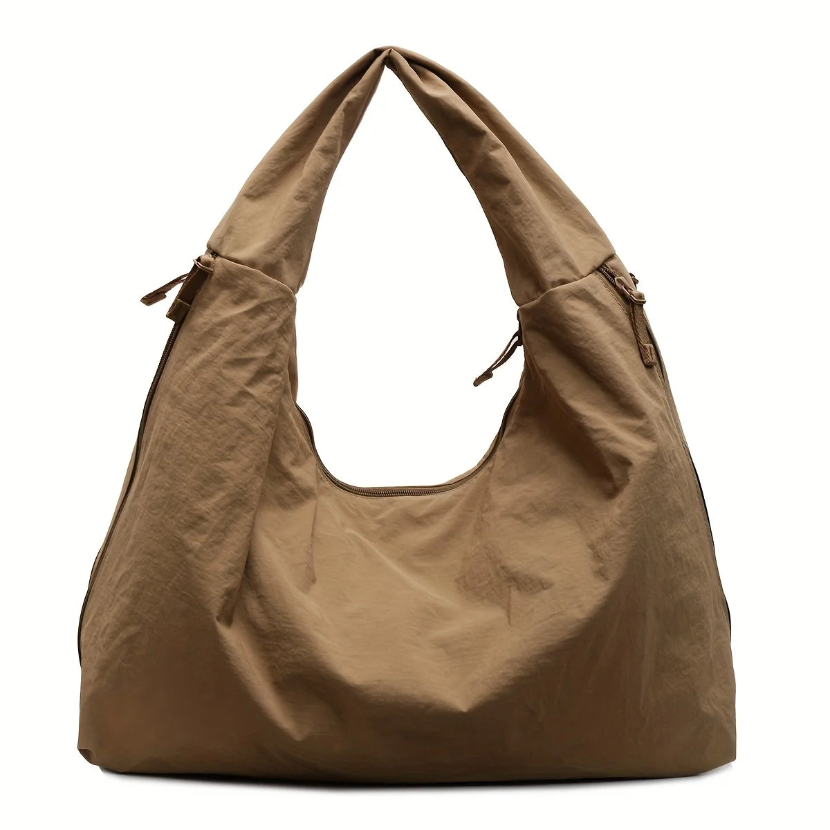 NYLOVA™ Chic Solid Color Nylon Tote Bag, Large Capacity Shoulder Bag with Multiple Zipper Pockets for College, Work & Everyday Use