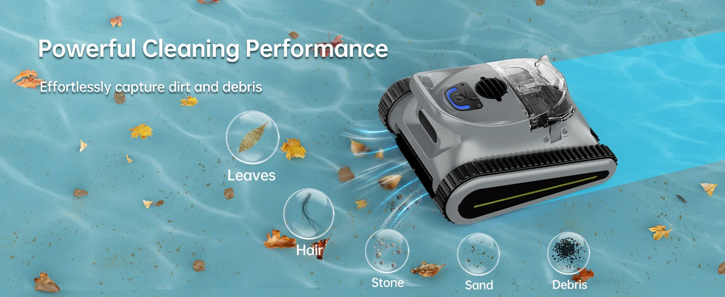 2025 New Robotic Pool Cleaner Seauto Crab Pro Cordless Robotic Cleaner, for Inground Pools up to 2000 Sq. ft, all and Waterline Cleaning Vacuum