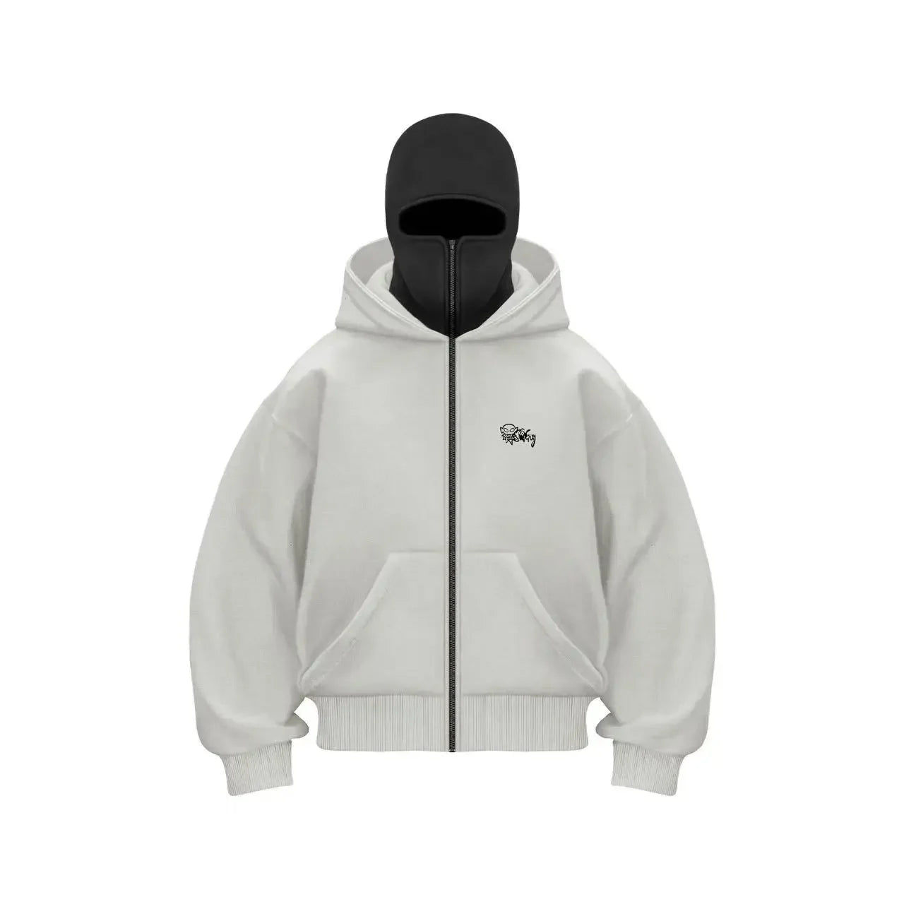 ALLZIPPEDUP ™️Black Cotton Zipper Hoodie Men Women Ins New Masked Tide Warm Sweatshirt Fall Winter Long-sleeved Couple Outdoor Leisure Jacket