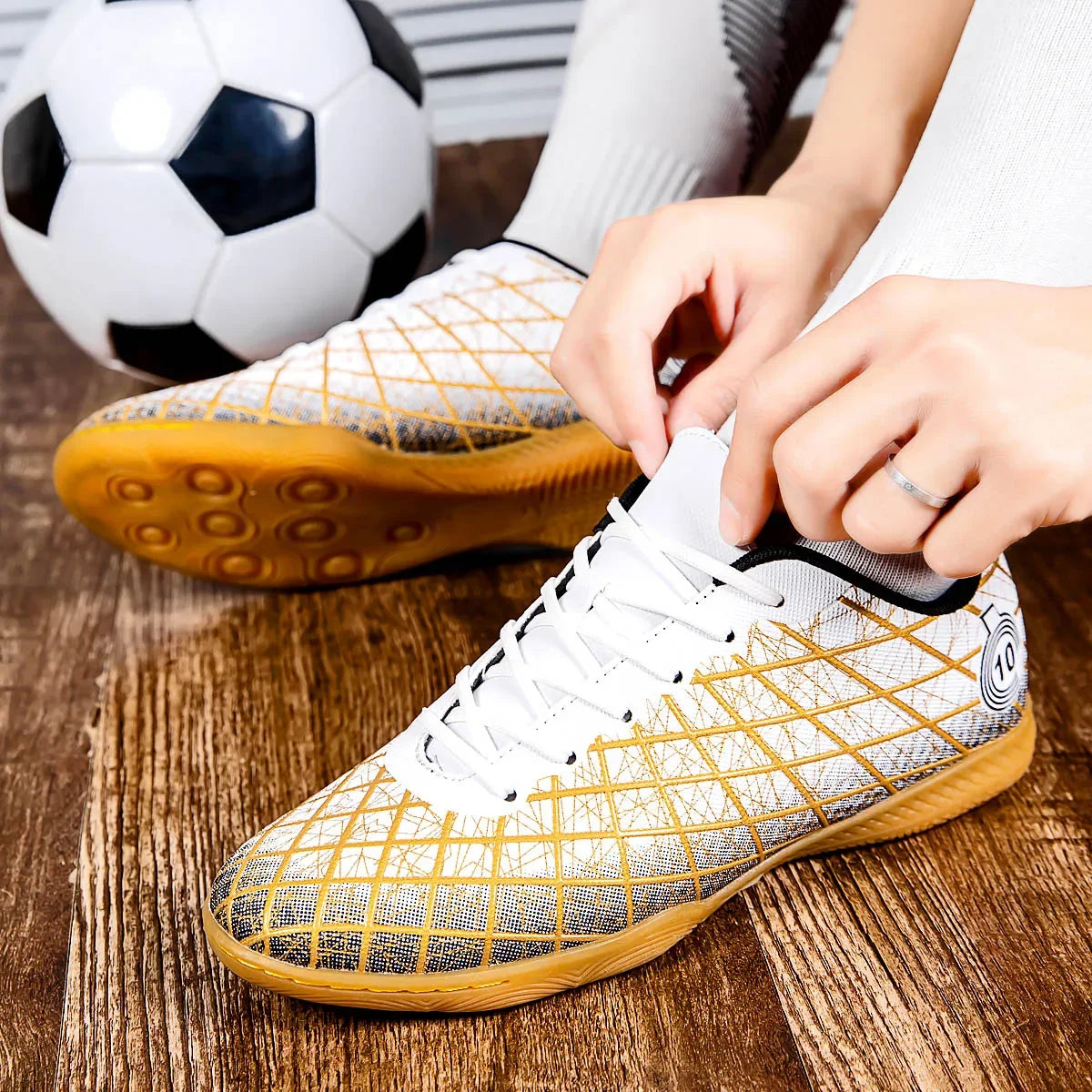 KICKO™ Ultra-Light Non-Slip Turf Indoor Training Soccer, Tennis Cleats Kids Boy Futsal Children Football Shoes Men Football Field Boots