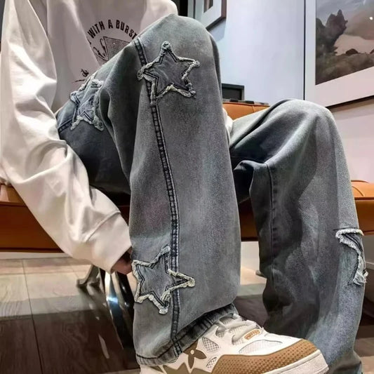 LOOSE AS A GOOSE™ |NEW Y2K Star Patchwork Jeans for Any Gender, Streetwear Y2K Style