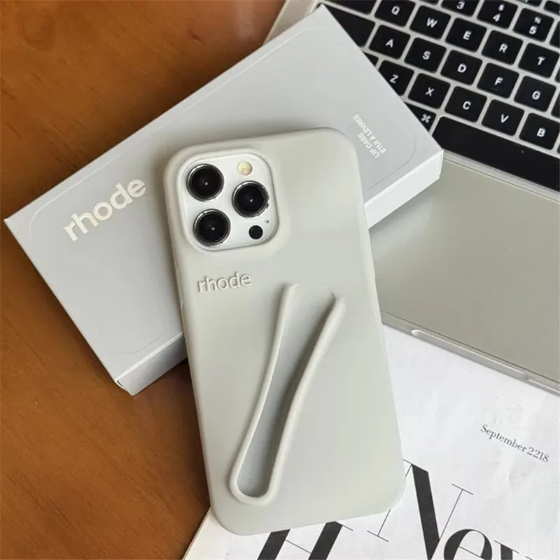 RHODE MYCASE ™ Lipstick Soft Silicone DIY Rhode Phone Case For iPhone 16 15 14 13 12 11 Pro Max Plus Portable Lip Gloss Holder Ins Hot Cover