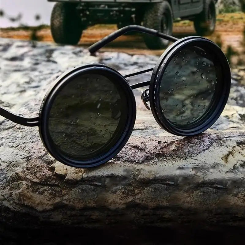 TWISTANDFIT™️Polarize Glasses ND Filter men/ women Trendy Eyewear 1-9 Gears Adjustable Sunglasses Designer Glasses Handcrafted Retro Glasses