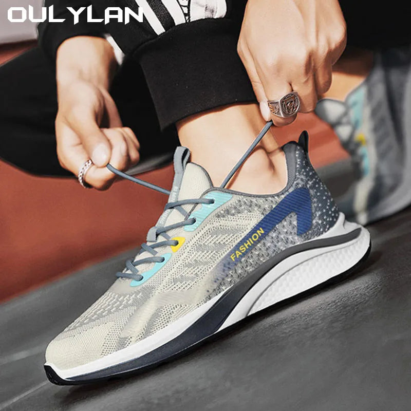 STEP ™Breathable Mesh Cloth Shoes Men's Casual Shoes Men's Fashionable All-Matching Sneakers Men's Shoes Flying Woven,