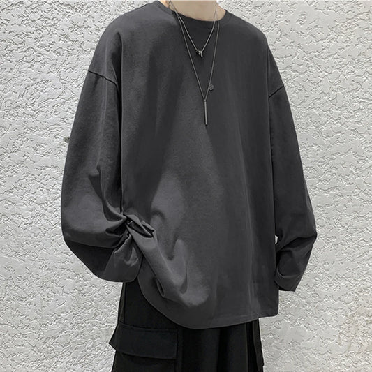 COTTOFLEX™ Oversize Cotton Long Sleeve Unisex T-Shirt Casual Pure Color Top for Men and Women